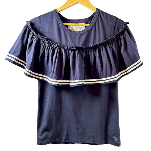Sailor Ank Rouge Lolita Go To Hollywood Coquette Navy Blouse Size Small Medium - Picture 1 of 10